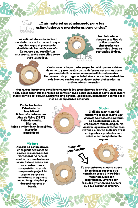 ¿Qué material es el adecuado para los estimuladores o mordederas para encías? 🦖
