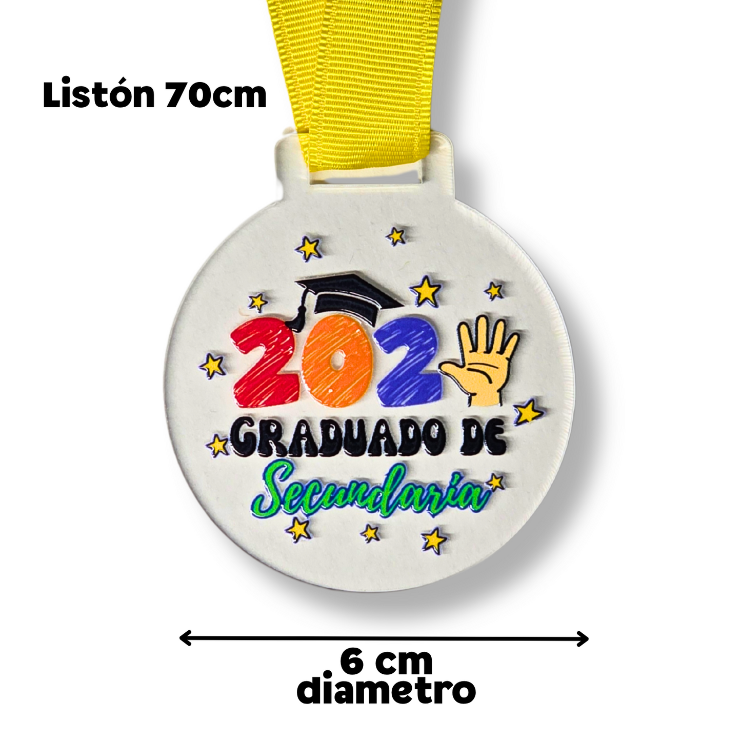 Medalla graduado de SECUNDARIA (puedes crear sets de 1, 5 o 10 medallas)
