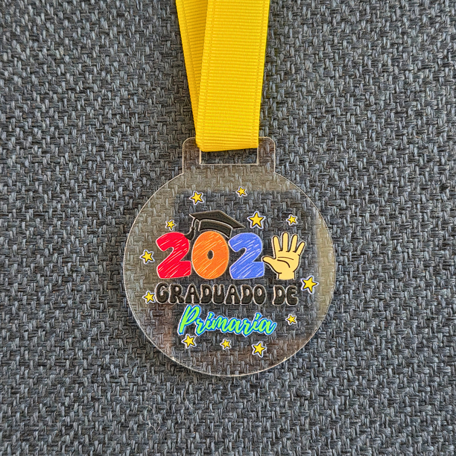 Medalla graduado de PRIMARIA (puedes crear sets de 1, 5 o 10 medallas)