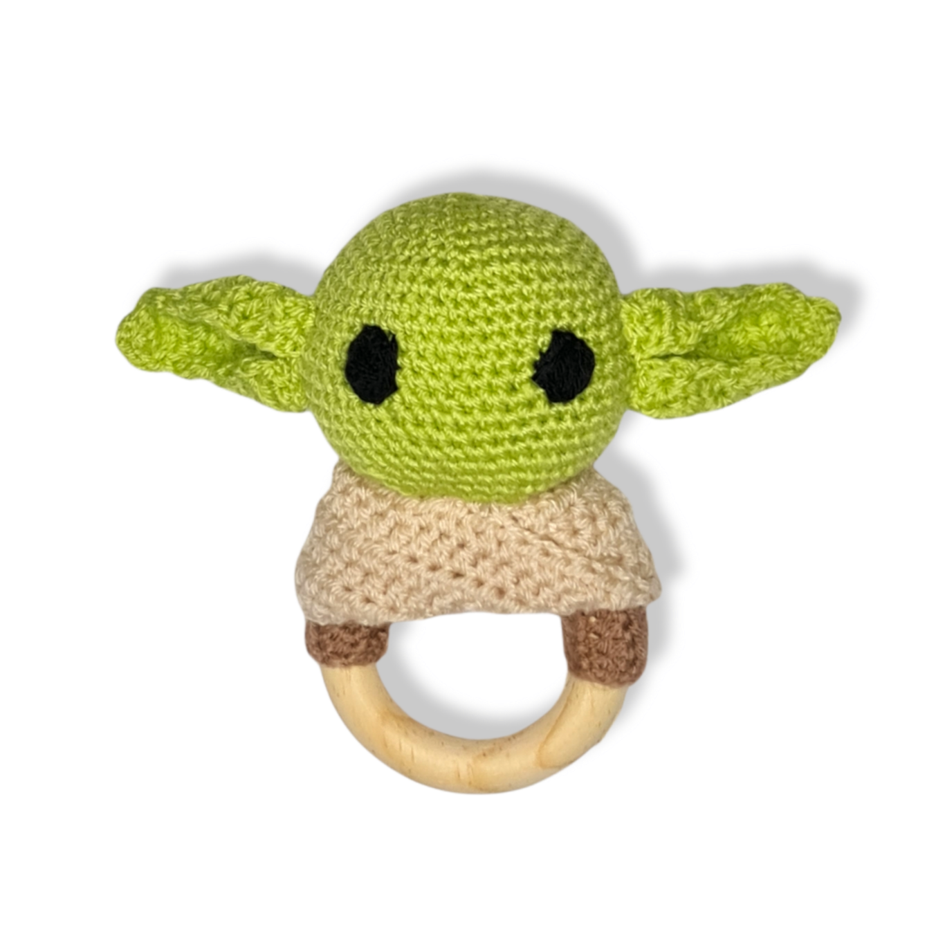 Set baby yoda crochet con sonaja