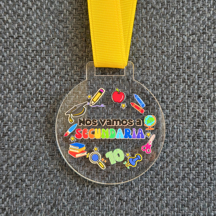 Medalla nos vamos a SECUNDARIA (puedes crear sets de 1, 5 o 10 medallas)