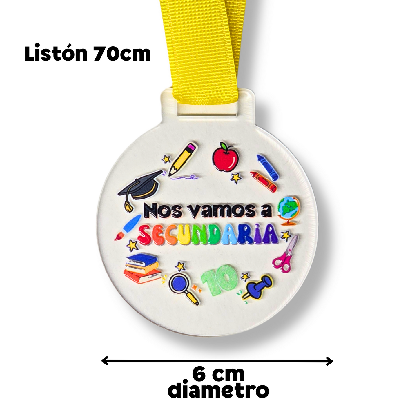 Medalla nos vamos a SECUNDARIA (puedes crear sets de 1, 5 o 10 medallas)