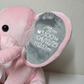 Elefante de Peluche con Nombre y Datos de Nacimiento. Regalo para Bebés