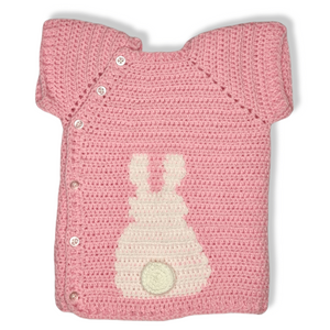 suéter crochet conejo rosa